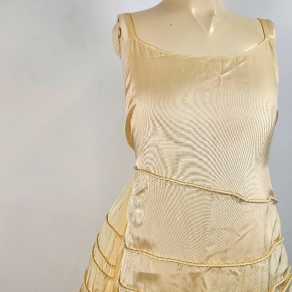 Krista Larson | Wearable Art | Butter Yellow Dual Layer Long Spring Slip Dress - Picture 4 of 16